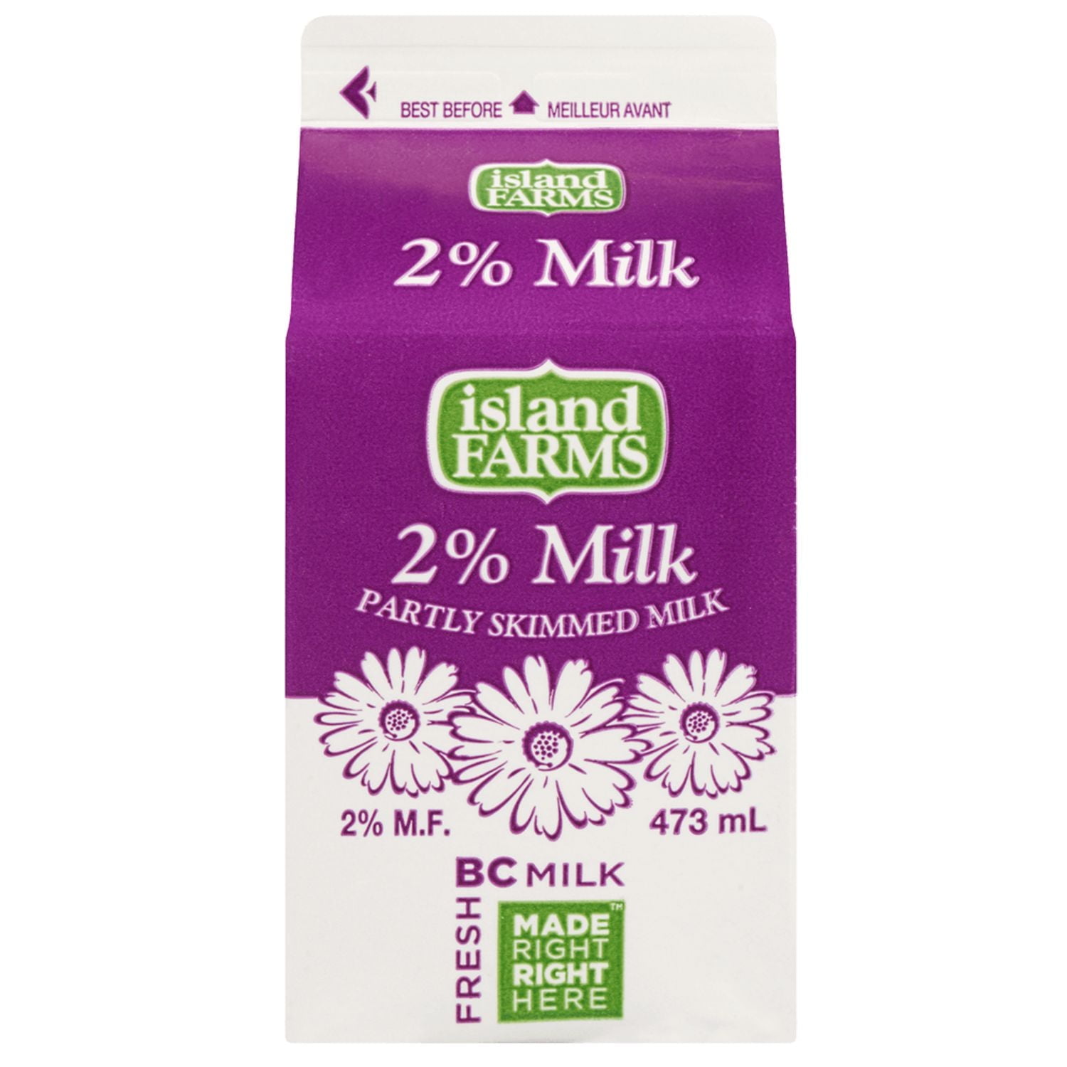 Island Farms 2% Partly Skimmed Milk, 473 mL