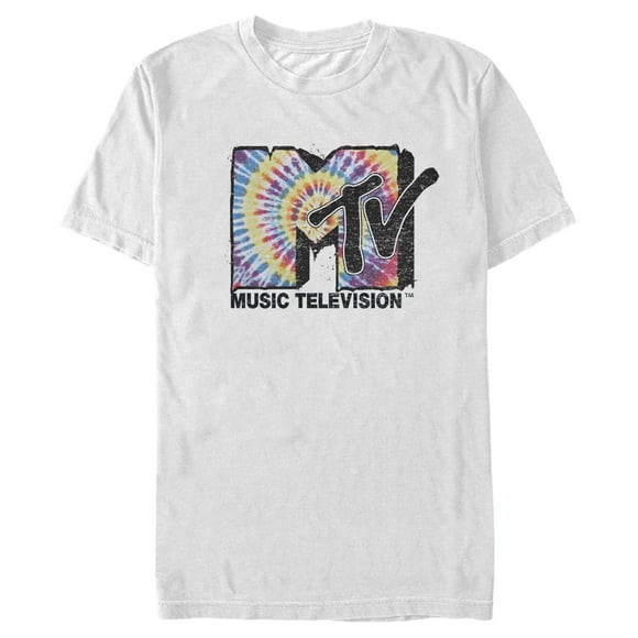 T-Shirt Logo Tie-Dye Groovy pour Hommes MTV - White - Grand