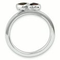 thumbnail image 2 of Bague Double Cœur en Argent Sterling Stackable Expressions Grenat Taille 10, 2 of 3