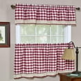 thumbnail image 2 of Woven Trends Farmhouse Curtains Kitchen Décor, Buffalo Plaid Valance, Classic Country Plaid Gingham Checkered Design, Farmhouse Décor, Window Curtain Treatments (Burgundy, 58" W x 14" H Valance), 2 of 7