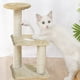 thumbnail image 5 of Árbol rascador moderno para gatos con poste de sisal integrado, diseño que ahorra espacio, estructura metálica plegable, base de madera de 2 niveles, ideal para el dormitorio.,Wsvlmg, 5 of 8