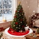 thumbnail image 5 of Falda para árbol de Navidad de felpa roja de 76 cm | Piel sintética suave con bordado de copos de nieve dorados | Decoración navideña para el hogar, la sala, mascotas y regalos | Decoración, 5 of 6