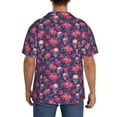 thumbnail image 3 of Hirioo red Skull flower for Men's Cuban Collar Short Sleeve Shirt Button Down Shirt Beach Summer Shirts Wedding Vacation Shirts-X-Large, 3 of 5