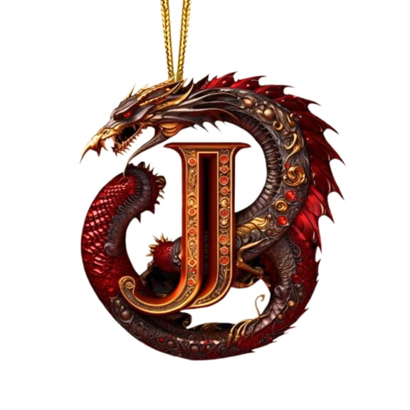 AUTUMN Christmas Ornaments, Alphabet Dragon Christmas Pendant, Christmas Ornaments for Indoor Outdoor Car Home Yard Patio Lawn for Yard Patio Fence Garden Decorations