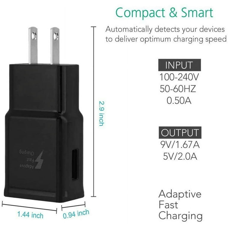 2x Adaptive Fast Charging Wall Plug Charger For Samsung iPhone Galaxy S10  Note 8