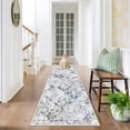 thumbnail image 1 of shiyou-Washable Runner Rug 2x6 Non Slip Vintage Runners for Hallways Faux Wool Floor Carpet Runners Low Pile Entryway Rug Mat Distressed Kitchen Rug Runner for Bedroom Laundry Room, Grey& Blue, 1 of 4