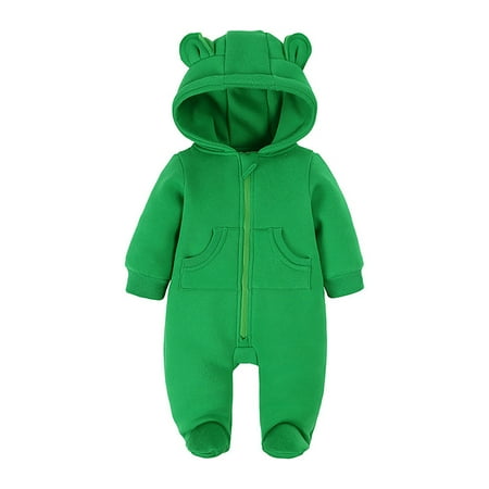 

XZZjjl Toddler Boys Girl Long Sleeve Solid Fall Winter Rompers Kids Jumpsuits Snap Romper Babies Boy