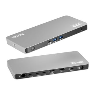 Plugable 4K USB-C Docking Station, Triple Monitor, 100W Power, 3x