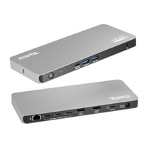 Plugable USB C Docking Station 5 Monitors, 140W DisplayLink Dock Connects up to Five 4K Displays for MacBook Windows Thunderbolt 4 Laptops