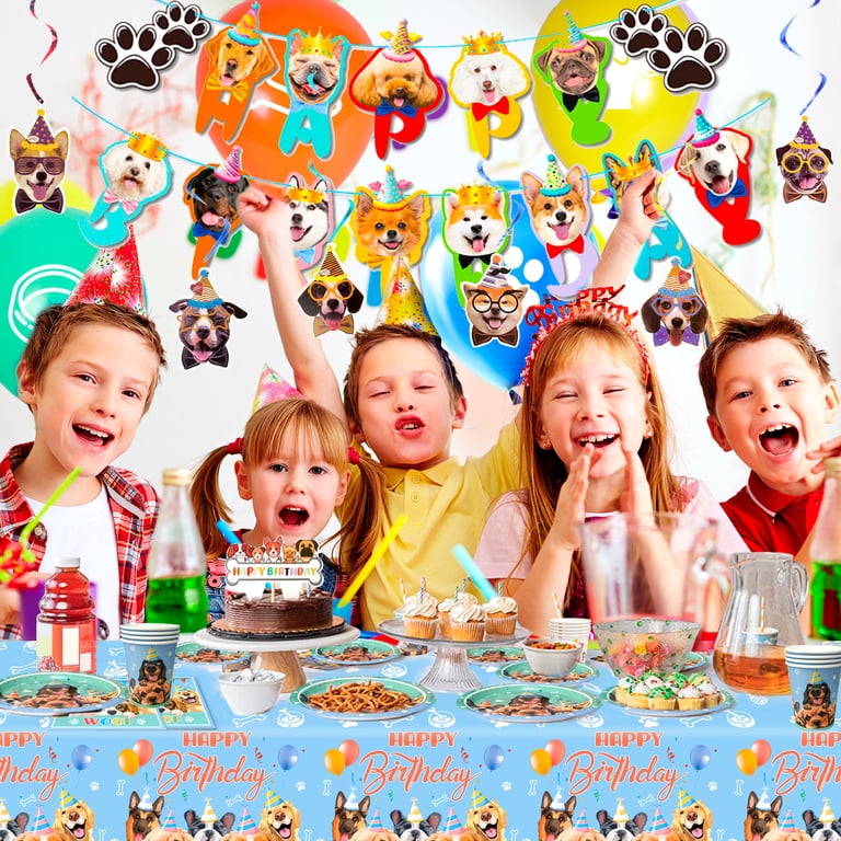 Gejoy 171 Pcs Dog Birthday Party Supplies Dog Party Decorations Dog Paw Plates
