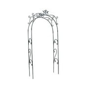 Achla Designs Elegant Handcrafted Tuileries Garden Arbor, 113 Inch Tall, Graphite Powder Coated Finish