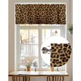 thumbnail image 4 of Brown Retro Leopard Print Kitchen Valances for Windows Abstract Animal Texture Valance Curtains&nbsp; for Kitchen /Living Room/Bedroom/ Bathroom Decor, 54"x18 " ,Rod Pocket 1 Panel,, 4 of 7