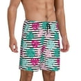 thumbnail image 2 of Uemuo Tropical Leaves Pattern Men's Short Pajama Pants – Soft & Breathable Lounge Shorts, Elastic Waistband with Pockets, Lightweight Sleepwear for All-Season Comfort-3X-Large, 2 of 6