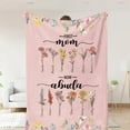 thumbnail image 3 of First Mom Now Grandma Birth Flowers Blanket, Personalized, Mom Grandma Blanket Gift for Mom Gift for Grandma, Mom Blanket, Grandma Blanket Blankets, 3 of 5