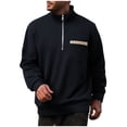 thumbnail image 1 of AherBiu Mens Sweatshirts Zip Up Fleece Lined Stand Colllar Fall Winter Solid Color Causal Loose Fashion Pullovers, 1 of 4