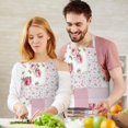 thumbnail image 3 of Pioneer Flower Floral Print Pattern Apron-Garden Aprons for Women with Pockets-Cotton Linen Waterproof Kitchen Cooking Gardening Aprons Adjustable for Kitchen,Cooking,BBQ and Salon 33x27 Inch, 3 of 7