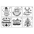thumbnail image 2 of Juego de 6 plantillas para dibujar con diseño de árbol de Navidad y muñeco de nieve, para pintar, repujar, hacer álbumes de recortes, manualidades decorativas., 2 of 5