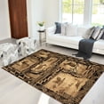 thumbnail image 7 of Lodge, Cabin Nature and Animals Area Rug - Nature Pattern Cabin Area Rug - Abstract, Chocolate Brown/Beige-Rabbit/Deer/Moose/Birds, 7 of 7