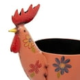 thumbnail image 5 of DecMode 19" x 20" Pink Metal Rooster Planter with Floral Pattern Planter, 5 of 9