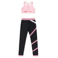 thumbnail image 4 of Sxiwei Kid Girls 2 Piece Dance Outfits Sports Bra Crop Tank Top Athletic Leggings Set Gymnastics Pink 14, 4 of 5