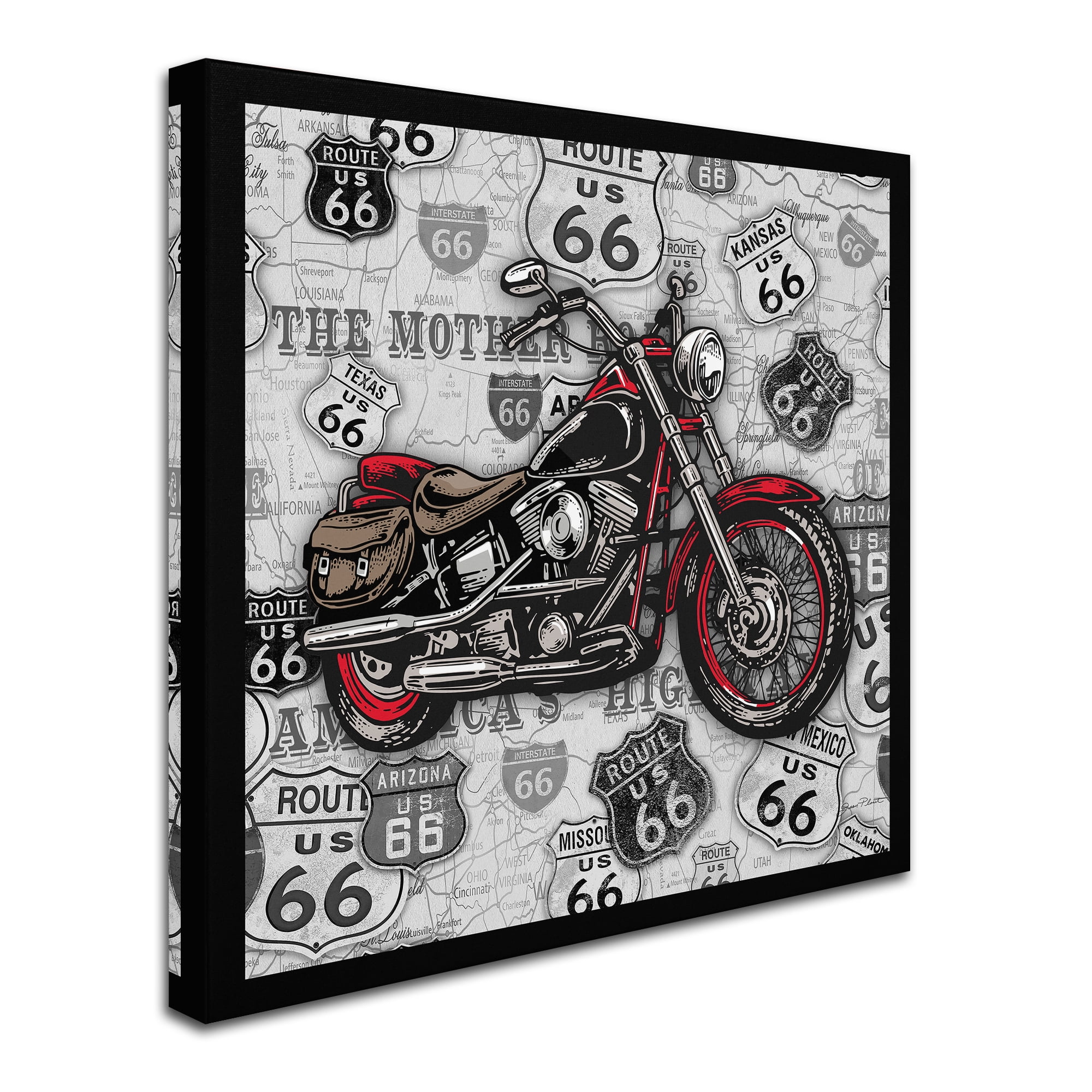 Trademark Fine Art 'Vintage Motorcycles On Route 66 13' Canvas Art by Jean Plout