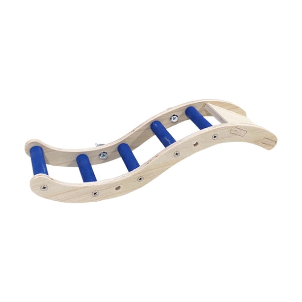 Escalera para pájaros, garras para patas, soporte para recortar picos, loros y hámsteres. azul