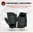 thumbnail image 5 of Daniel Smart Genuine Women’s Motorcycle Leather Gloves – Aniline Goat Leather - Fingerless Motorcycle Gloves with Perforated action and Gel Palm, 5 of 6