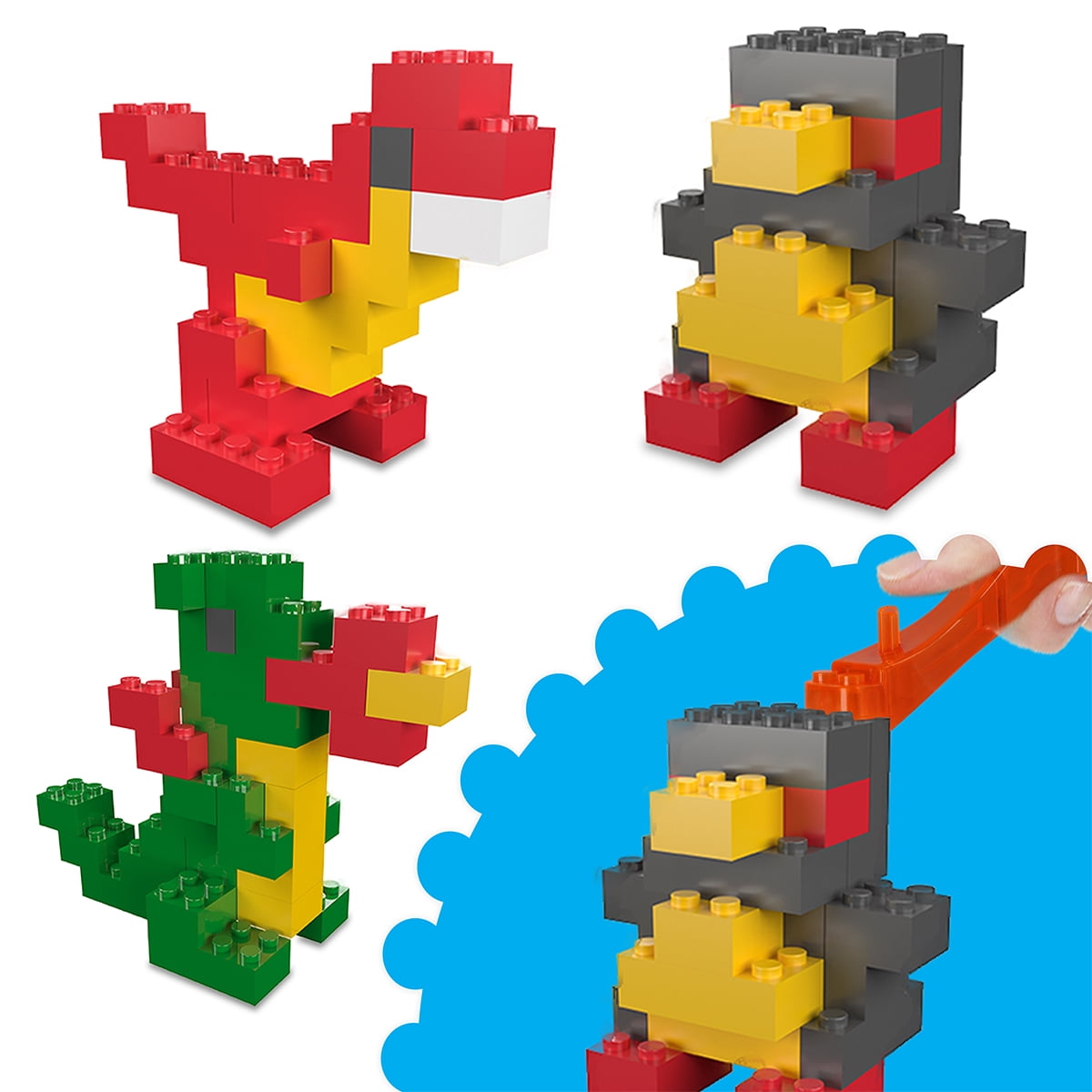 PicassoTiles 1750PCS Building Block Tiles, Creative Shapes to Build Houses, Numbers, Animals & More, STEM Educational Toy for Kids Boys & Girls 3+