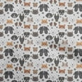 thumbnail image 1 of oneOone Georgette Viscose Gray Fabric Floral & Puppies Craft Projects Decor Fabric Printed By The Yard 42 Inch Wide, 1 of 5