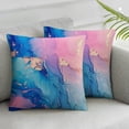 thumbnail image 3 of Ullo0ord Pink Blue Pillow Covers - Ink Texture Throw Pillow Cover Abstract Painting Pillow Cases Blue Cushion Cases Beautiful Blue Effect Home Decor, 3 of 7
