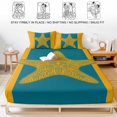 thumbnail image 5 of Cal.King Size Fitted Sheet Set - Orange Yellow Blue Starfish 3 Piece Bedding Sets 16" Deep Pocket Fitted Sheet with 2 Pillowcases, Summer Beach Coastal Modern Brushed Microfiber Luxury Bed Sheets, 5 of 9