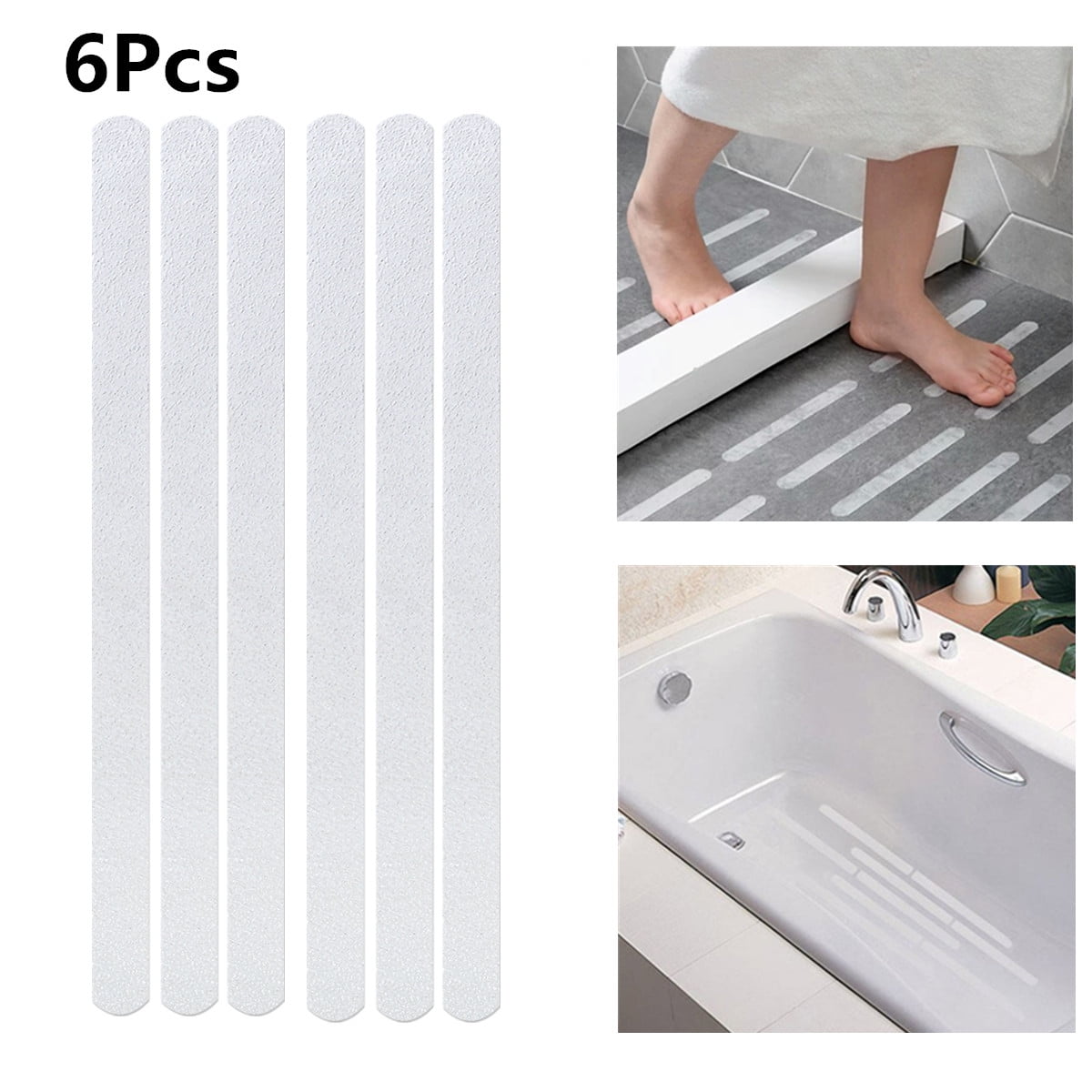 6 Pcs Anti Slip Grip Strips Non-Slip Safety Flooring Bath Tub Shower Stickers 