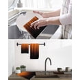thumbnail image 5 of Burnt Orange Black Ombre Kitchen Dish Towels for Drying Dishes Set of 3, Modern Abstract Striped Gradient Waffle Weave Microfiber Hand Tea Bathroom Towels Quick Dry & Absorbent Towel 15.7x23.6, 5 of 7