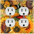 thumbnail image 4 of Metal Light Switch Plate Outlet Cover Sunflower Butterfly SUN005, 4 of 24