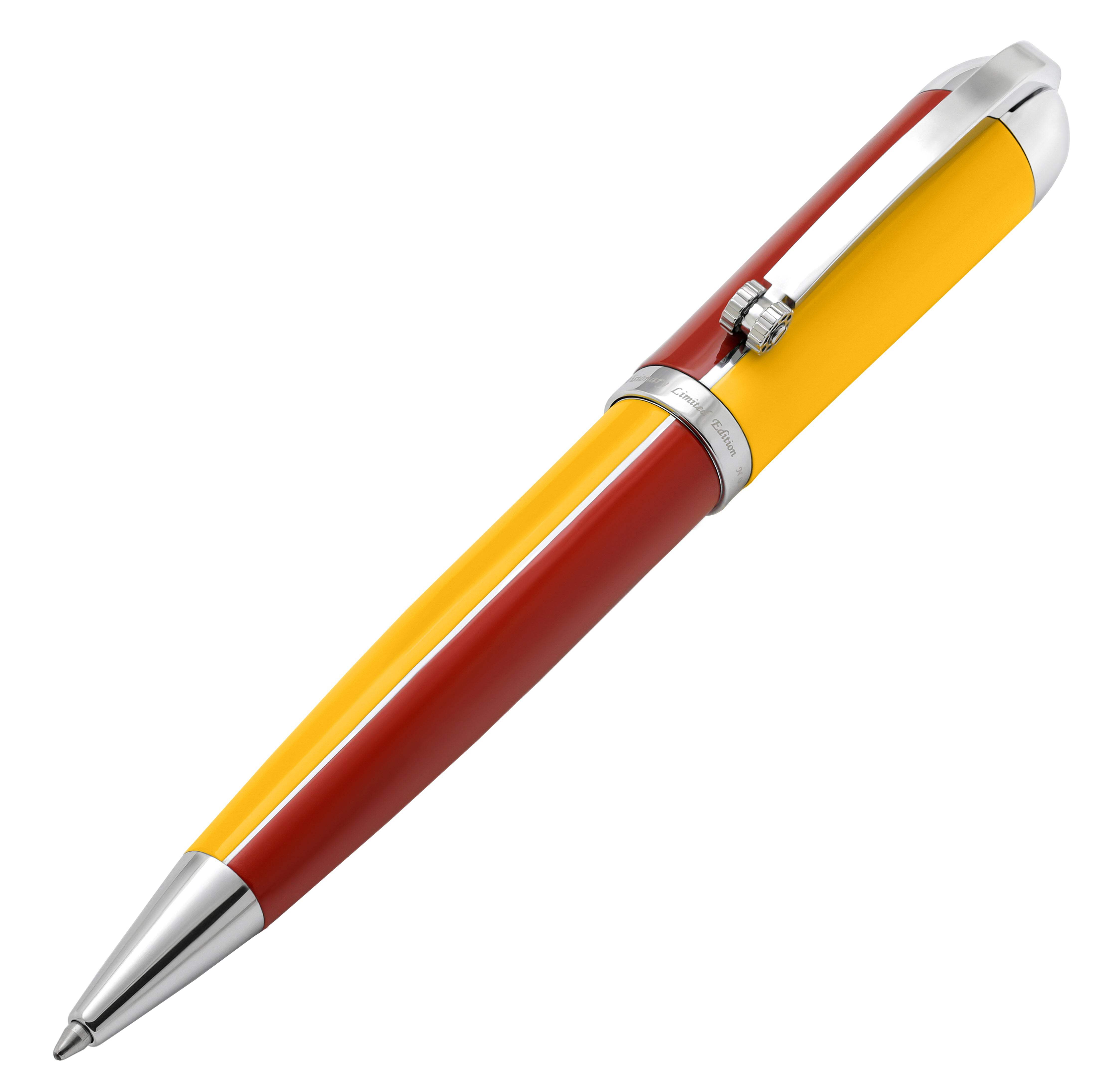 Xezo Xezo Visionary® Brass  Aluminum Enameled Ballpoint Pen - Aspen Gold / Red