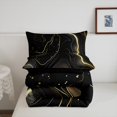 thumbnail image 4 of YST Black and Gold Marble Comforter Set, Queen, Contemporary Abstract Marbling Bedding Set, 4 of 5