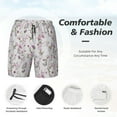 thumbnail image 5 of Qekee Orchids Flowers print Mens Swim Quick Dry Stretch Swim Shorts Lining Bathing Suits Swimwear Beach Shorts with Pockets, 5 of 9