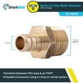 thumbnail image 3 of SharkBite 1/2 Inch Crimp MNPT Male Adapter, Pack of 10, Brass Plumbing Fitting, PEX Pipe, Copper, UC120LFA10, 3 of 7