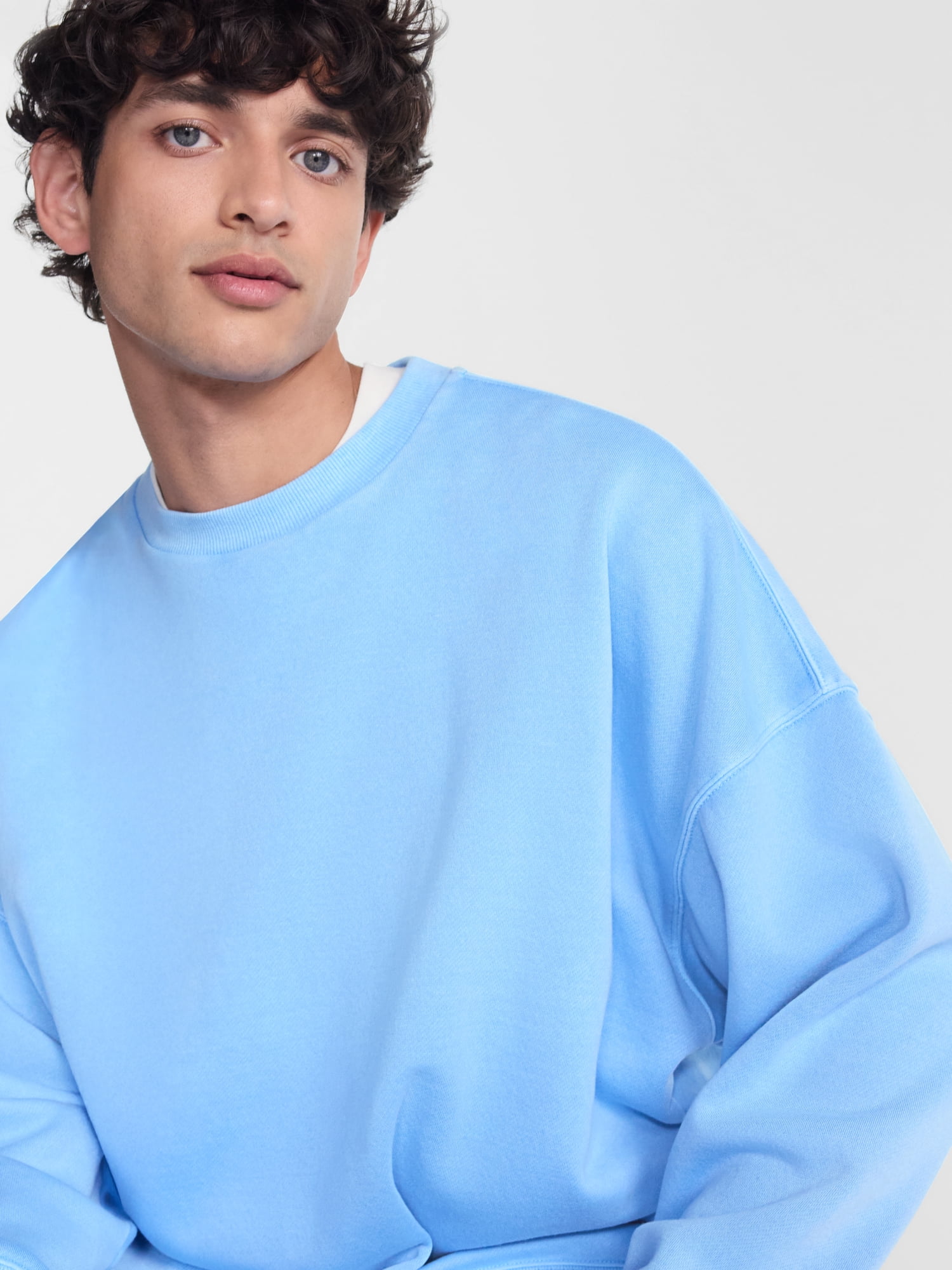 No Boundaries Crewneck Fleece Sweatshirt with Long Sleeves, Men's XS-4XLT