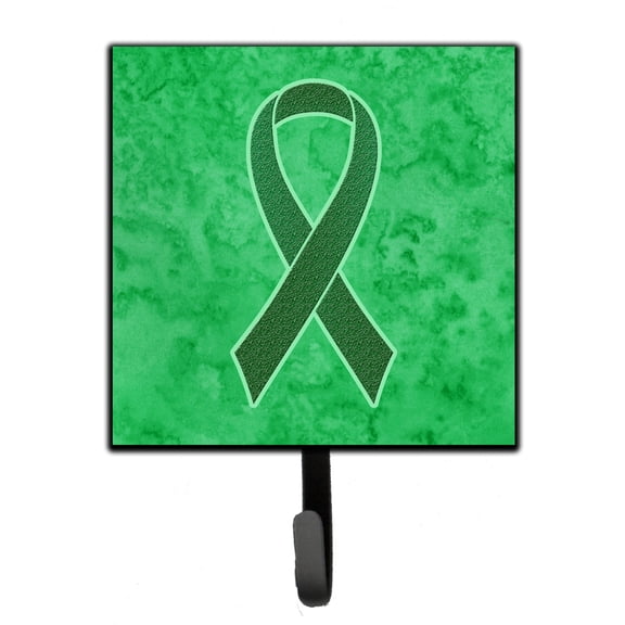 Kelly Green Ribbon for Kidney Cancer Awareness Leash or Key Holder