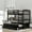 EspressoPineBedroom, variant on LHYY L-shaped Metal Triple Twin Size Bunk Bed,Black