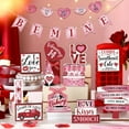 thumbnail image 7 of 24 Pcs Valentine’s Day Tiered Tray Decorations Farmhouse Gnome Heart Wooden Table Sign Rustic Tiered Tray Decorations for Valentine’s Day Decorations, 7 of 7