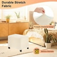 thumbnail image 2 of Funda de Ottoman Rectangular Estirable Uxcell 14" x 20" x 15" Funda de Ottoman de Tela Protector de Taburete para Sala de Estar/Interior [Beige], 2 of 7