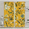 thumbnail image 2 of Mustard Yellow Vintage Curtains & Drapes Luxury Whimsical Floral Lemon Hummingbird Patterned  Mid Century Colorful Blackout Drapes for Living Room Bedroom,A, 2 of 10