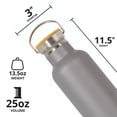 thumbnail image 3 of Elemental Classic Insulated Water Bottle, Leak Proof Thermos Water Bottle with Bamboo Lid and Metal Ring, Reusable Insulated Stainless Steel Water Bottle, 25oz - Graphite, 3 of 9