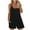 Black, variant on JIUKE Rompers for Women Spaghetti Strap Sleeveless Jumpsuits Summer Scoop Neck Wide Leg Short Overalls L