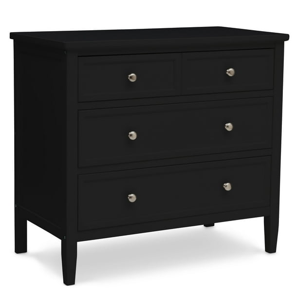 Delta Children Epic 3 Drawer Dresser With Interlocking Drawers, Black 