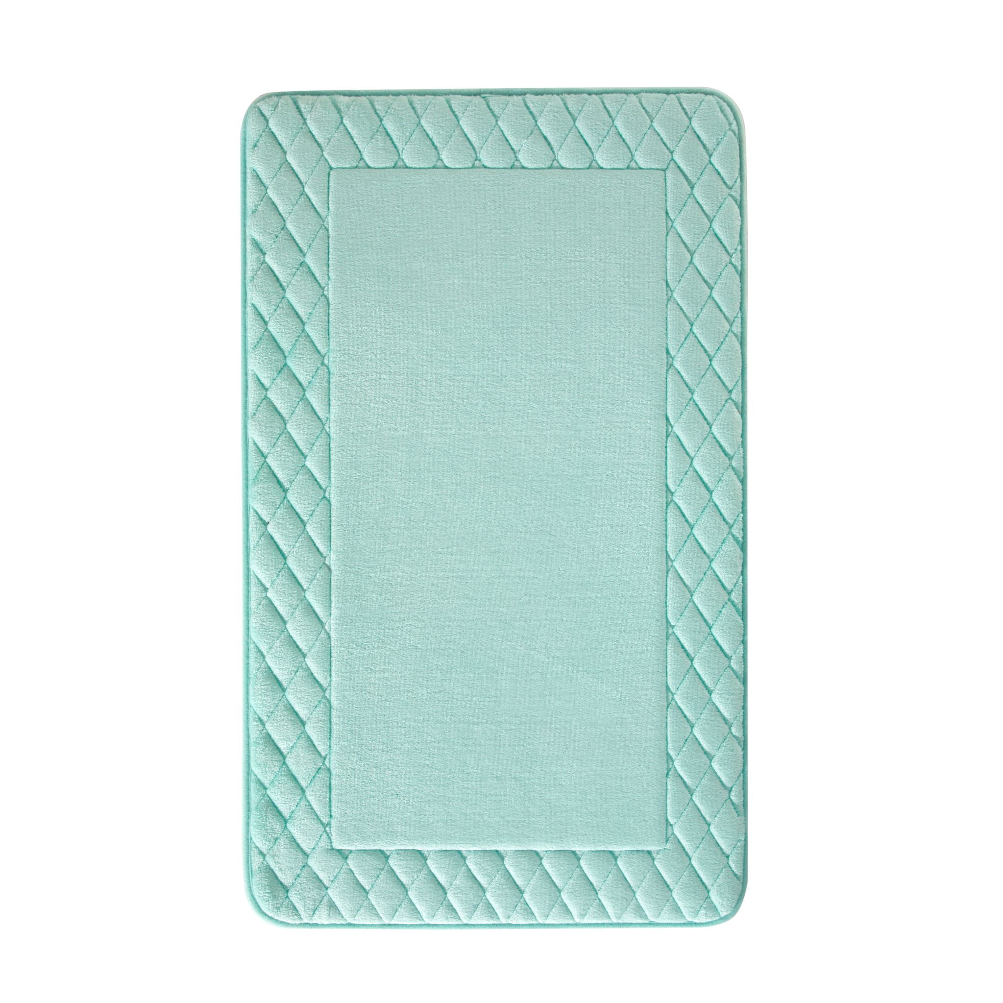 Mainstays Bathroom Rug 3Piece Memory Foam Set, Aquifer