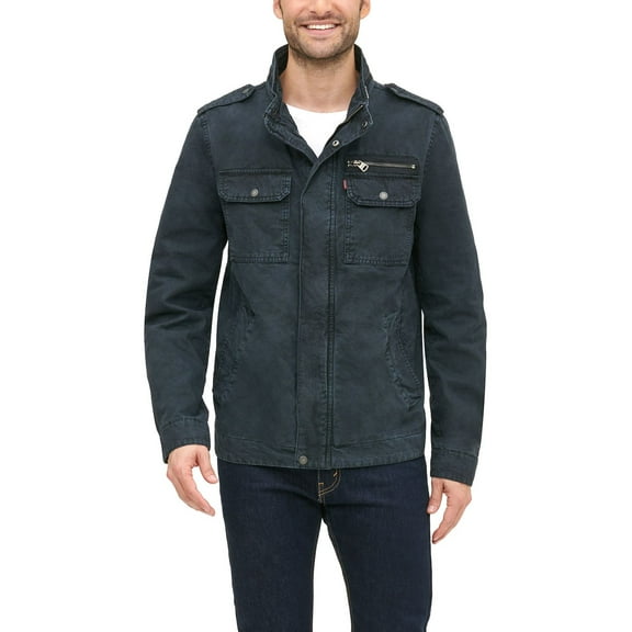 Men's Levi's® Unfilled Cotton Military Jacket Color: Navy Size: M