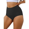 thumbnail image 4 of INSPIRE CHIC Women's High Waist Full Coverage Brief Tummy Control Underwear Panty L Black, 4 of 4